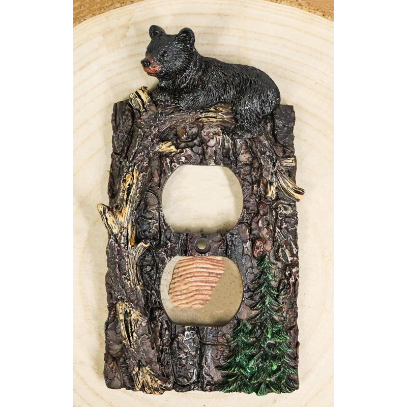 Ensemble de 2 couvercles de prises doubles à double arbre Rustic Forest