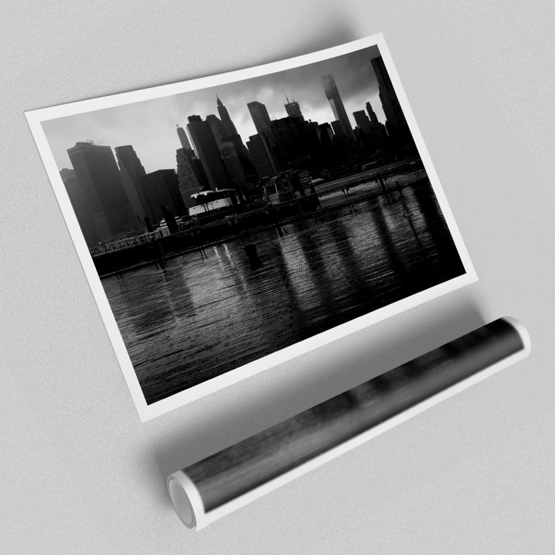 River New York B N W Architecture - No Frame Print, 59.4 cm H x 84.1 cm W