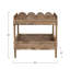 Table d'appoint festonnée en rotin et osier avec tablette, naturel