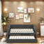 Élégant canapé-lit rembourré capitonné avec accoudoirs carrés à rivets, lit de jour double avec lit gigogne escamotable, structure en bois robuste, canapé-lit capitonné pour le salon et la chambre d'amis-258817873