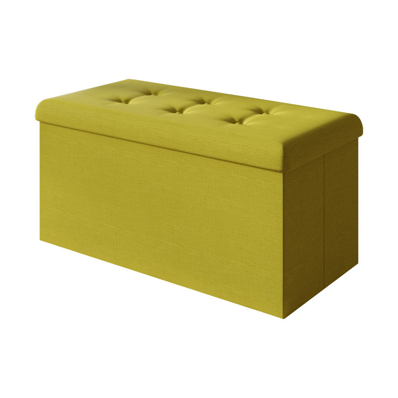 Millett Upholstered Storage Bench, Green Linen