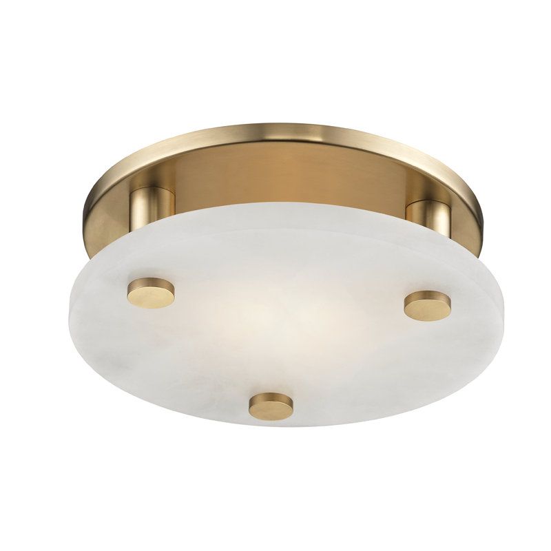 Croton 1 - Light LED Flush Mount, Aged Brass, 3.25'' H x 12.25'' W x 12.25'' D