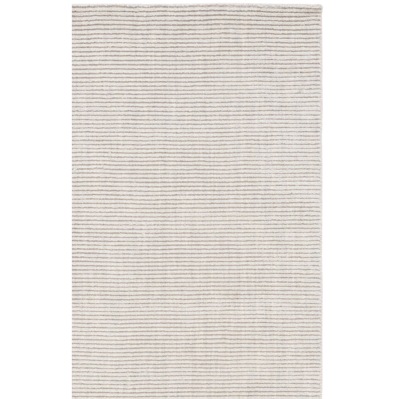Audree Hand Loomed Wool/Cotton Striped Rug in Light Gray, Square 6'