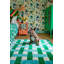 Hand Tufted Wool Geometric Area Rug in Emerald/Aquamarine-1774272458