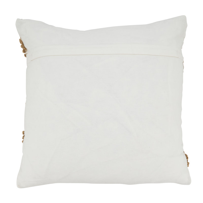 Breland Collection Geometric Cotton Blend Throw Pillow, Down Blend, Ivory