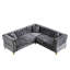 Canapé d'angle en chenille, canapé modulaire en L, canapés d'angle 5 places avec 3 coussins-87279103