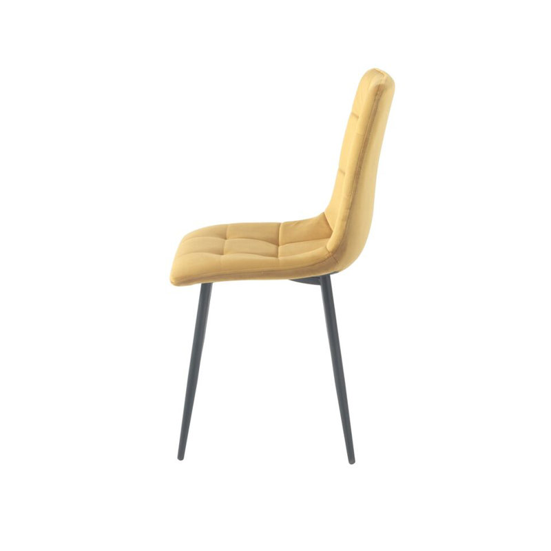 Adalaina 47cm H Tufted Velvet Upholstered Metal Armchair, Yellow