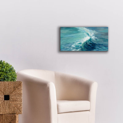 Toile épique Graffiti «Aquamarine Wave» par Silvia Vassileva, 24 po x 12 po