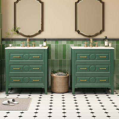 Ensemble de meuble-lavabo autoportant avec lavabo et tiroirs en céramique