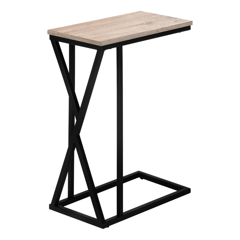 Table d'appoint de chambre à coucher - Stratifié taupe et métal léger