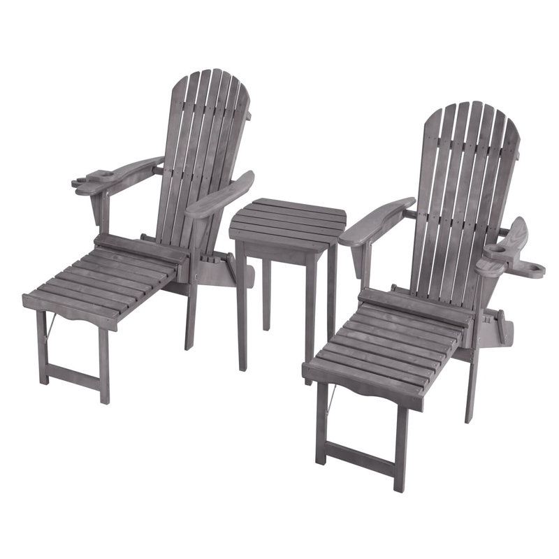 Cleethorpes Pine Foldable Outdoor Adirondack Chair, Gray