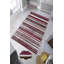 Tapis rayé en polyester brun clair / rouge Dawnta-395202176
