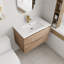Meuble-lavabo mural simple 30 po avec lavabo en céramique et meuble-lavabo flottant 30 po