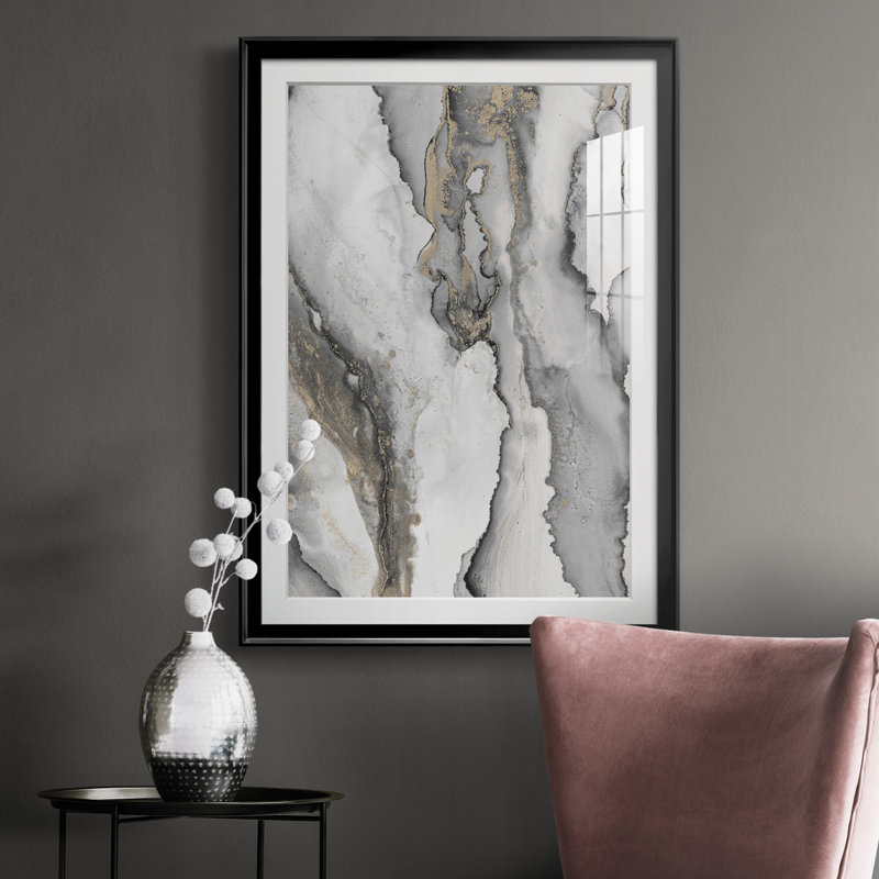 «Abstract Ink Fantasy III» - reproduction de cadre photo, Cadre noir, H 36,5 po x l 26,5 po x P 1 po