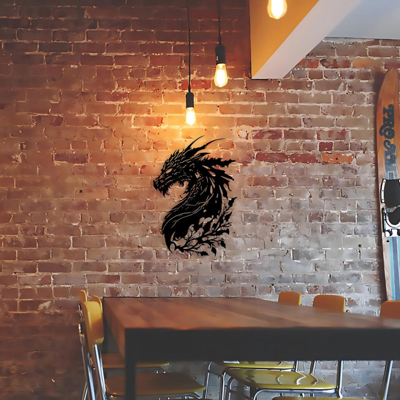 Décoration murale médiévale en métal Dragon
