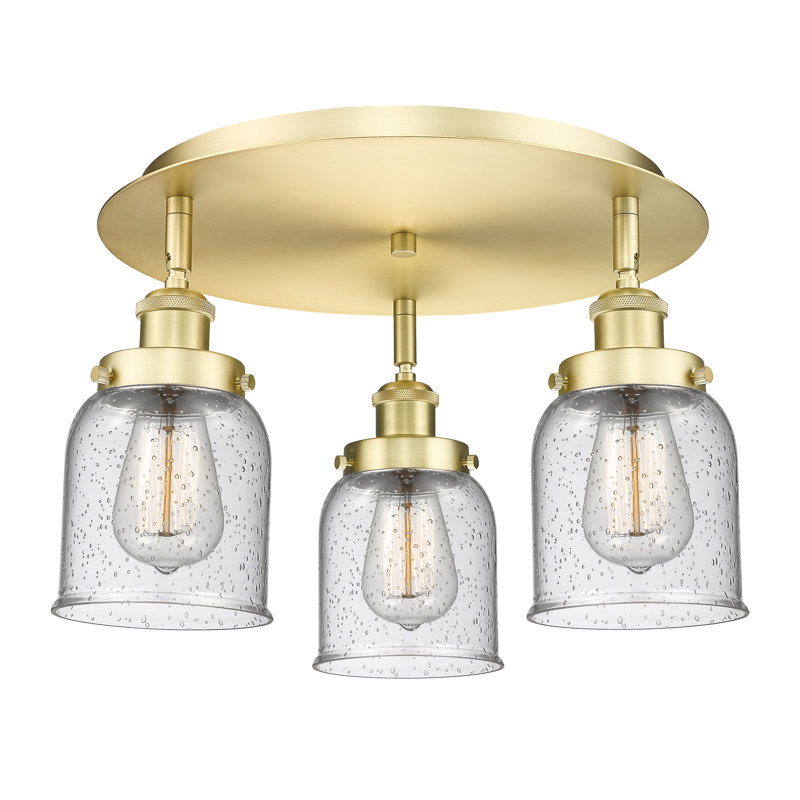 Bejtullah Glass Flush Mount, Satin Gold, Seedy