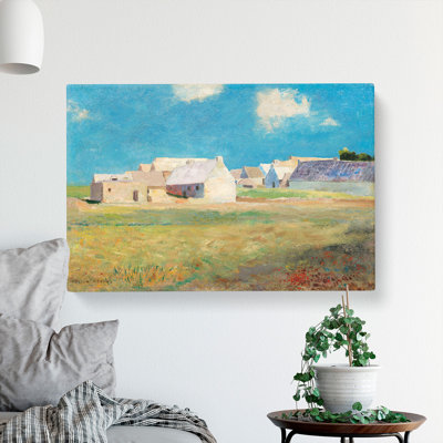 Breton Village by Odilon Redon - Wrapped Canvas Painting
