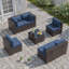 6-Person All-Weather Wicker Modular Patio Conversation Set with Cushions-109423079