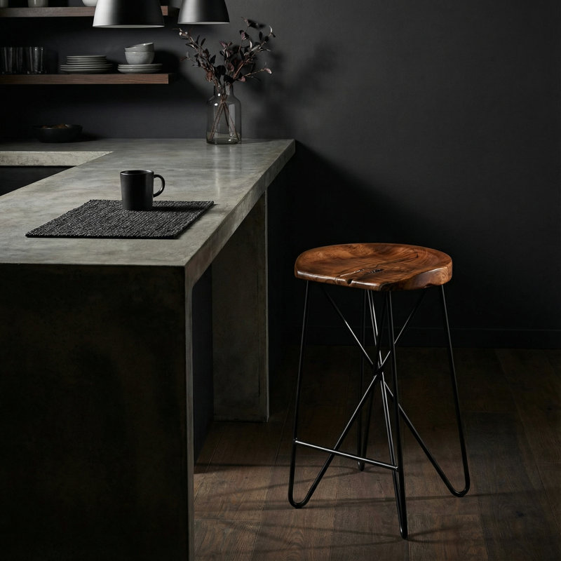 Tabouret de comptoir en teck Aloha