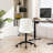 Armless Swivel Office Chair Faux Leather Upholstered Waterproof Desk Chair Ergonomic Adjustable Computer Chair-1106344809