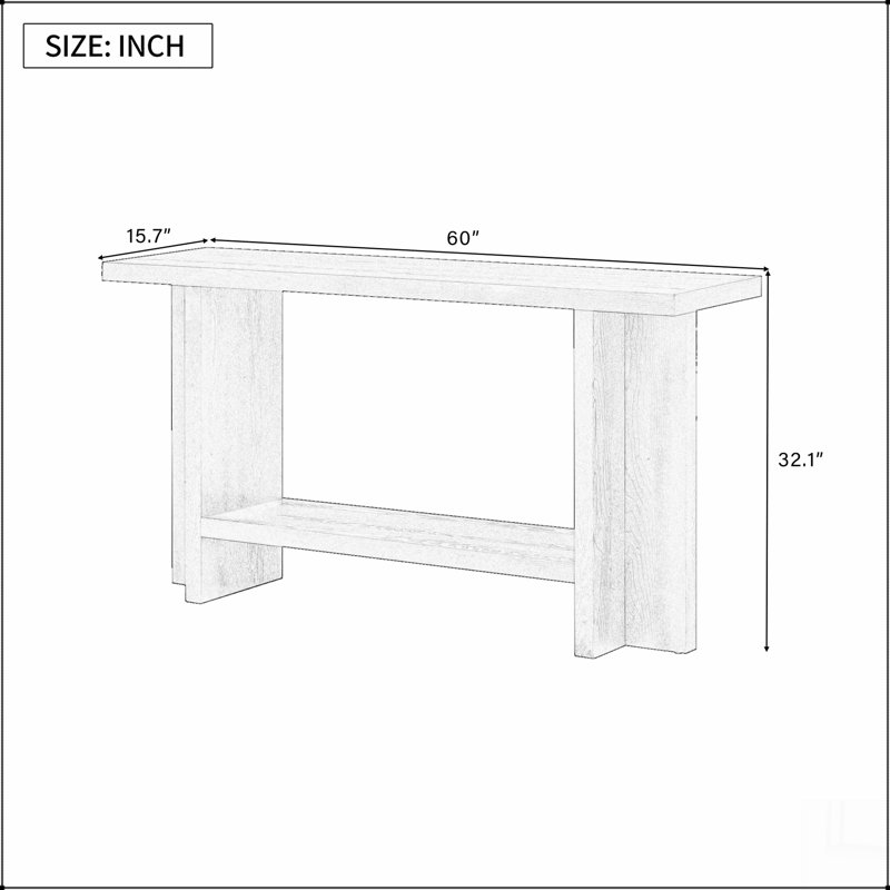 Vintage-Inspired and Ash Wood Veneer ConsoleTable with T-Leg Design,Suitable for Study,Entryway, Hallway, Living Room, Foyer