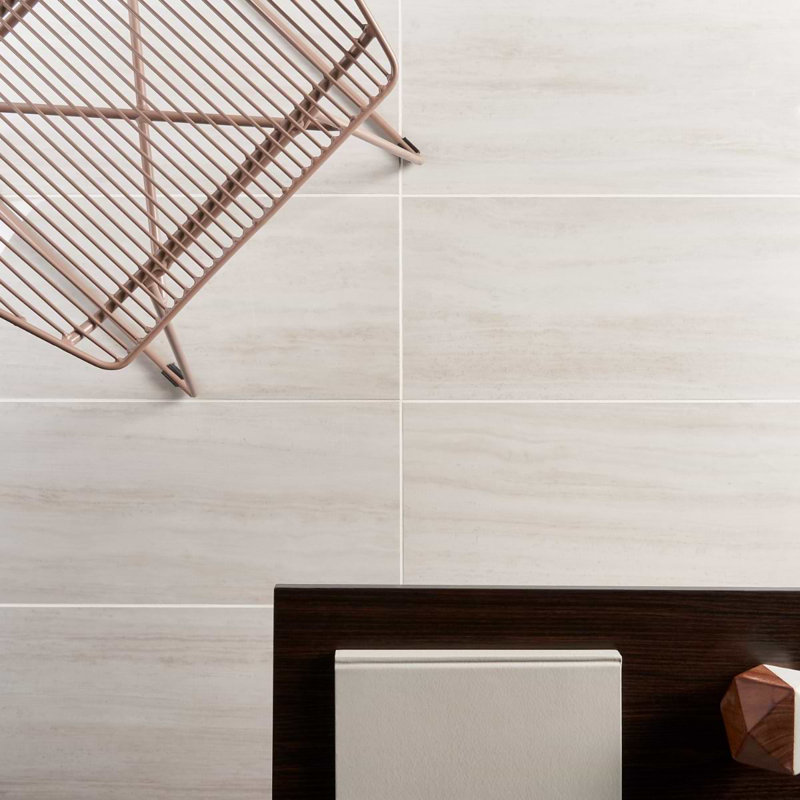Nashville 12x24 Matte Travertine Look Porcelain Tile, White Polished