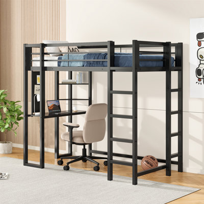 Loft Bed With Desk, Metal Loft Bed With Desk