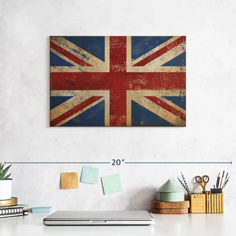 Borges Grunge Union Jack, 8" H x 12" W