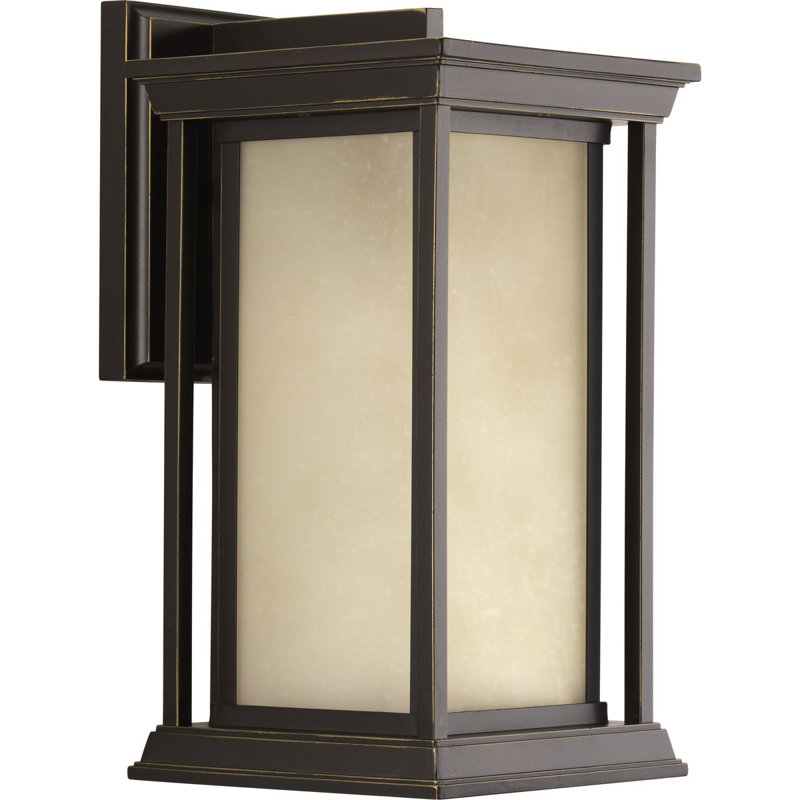 Lanterne murale d'extérieur en verre givré Samanda, H 14,25 po x l 7,25 po x P 9,5 po