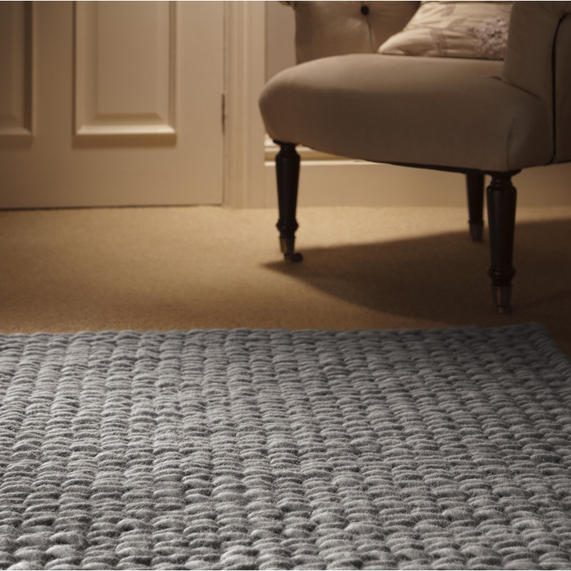 Sam Solid Colour Wool Hand Woven Area Rug, Rectangle 120 x 170cm