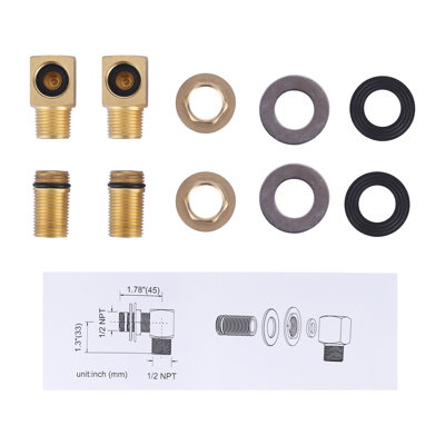 2-Pack Installation Kit For Commercial Wall-Mounted Faucets, Featuring 1/2-Inch Npt Connections