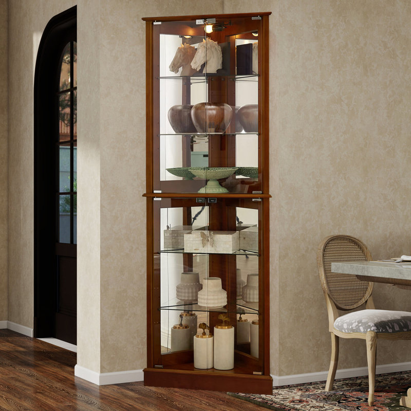 Armoire d'angle Curio, Noyer foncé