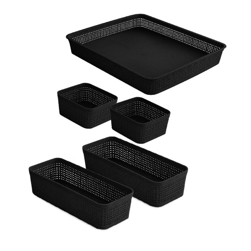 Simplify Plastic Decorative Basket, Black