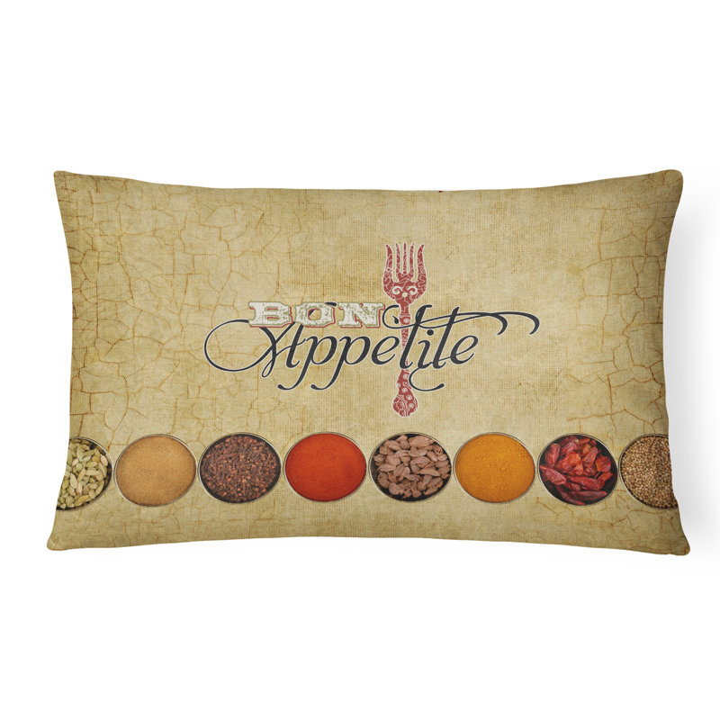 Coussin décoratif intérieur/extérieur bon appétit et épices