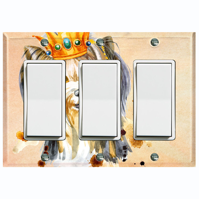 Patterned 3 - Gang Toggle Light Switch Standard Wall Plate