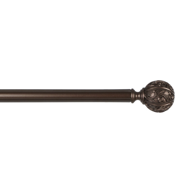 Amalgamated Textiles Exclusive Home Vulcan 1" Window Curtain Rod and Finial Set, Adjustable