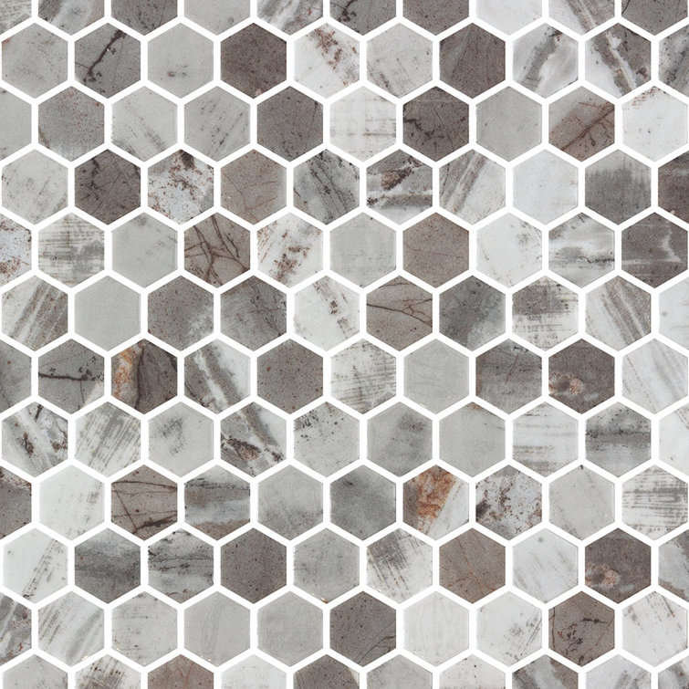 Spectrum Vibrant Hexagon Recycled Glass Mosaic Tile