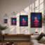 Figure In Neon Waters Modern - Print-1337166995-1337166993