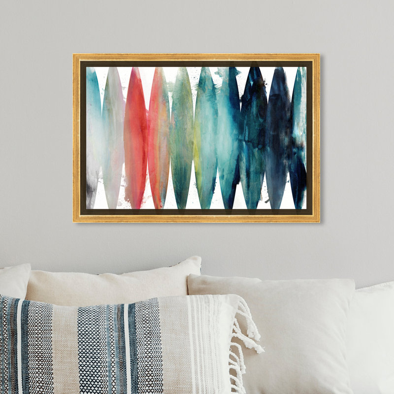 «Abstract Paradise Found», reproduction d'art sur toile, Encadrement doré, H 36 po x l 54 po x P 1,5 po