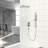 Wall Mounted Shower System, 10 Inch Square Rainfall Head, 26.18 Adjustable Slide Bar, Dual Function, Easy Installation, Brushed Nickel Finish Rain System With Rough - In Valve, Handheld Shower,