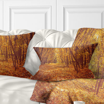 Coussin Yellow Forest and Fallen Leaves
