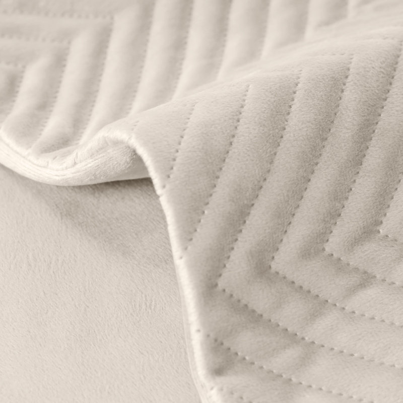 Embossed Quilted Pattern Velvet Cushion Cover (Set of 4), Beige