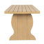 Table de salle à manger d'extérieur en bois d'acacia de style moderne 70 po Aveline avec plateau à lattes et base en tréteaux-135341369