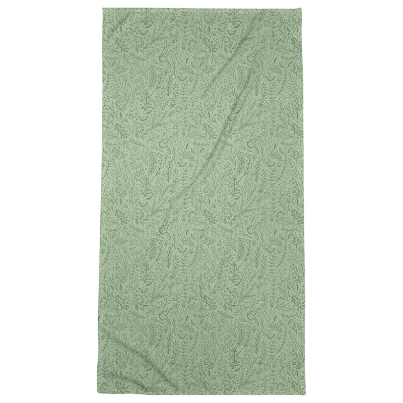 Serviette de bain florale ditsy classique, Vert foncé