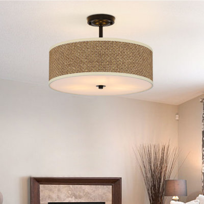 Magnuss Rattan Semi Flush Mount