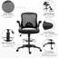 Chaise de bureau avec aide lombaire, siège rabattable, siège réglable, tabouret à dessin à finition noire, noir, hauteur du siège, support, confortable