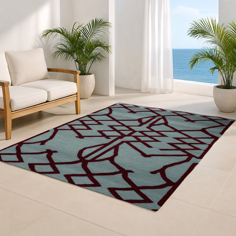 Trellis Gray Indoor and Outdoor Area Rug, Rectangle 8' x 10'