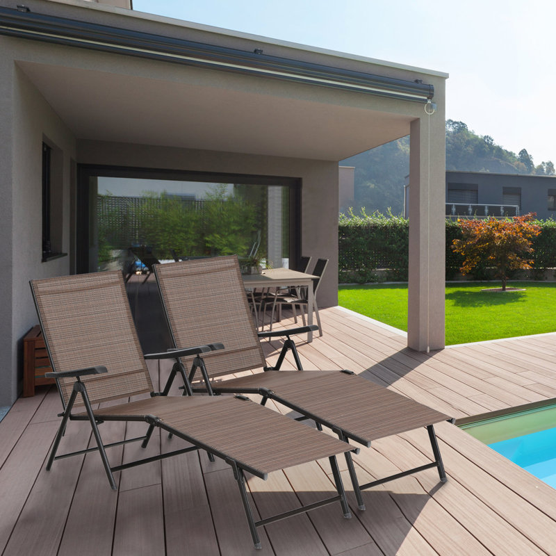 Giana Outdoor Metal Chaise Lounge