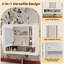 Armoire de salle de bain 35 po avec miroir, armoire à pharmacie murale avec tablette ouverte, armoire de rangement avec porte à miroir