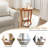 2 Pcs 2-tier End Table 18" Round Compact Sofa Side Nightstand With Storage Shelf Walnut